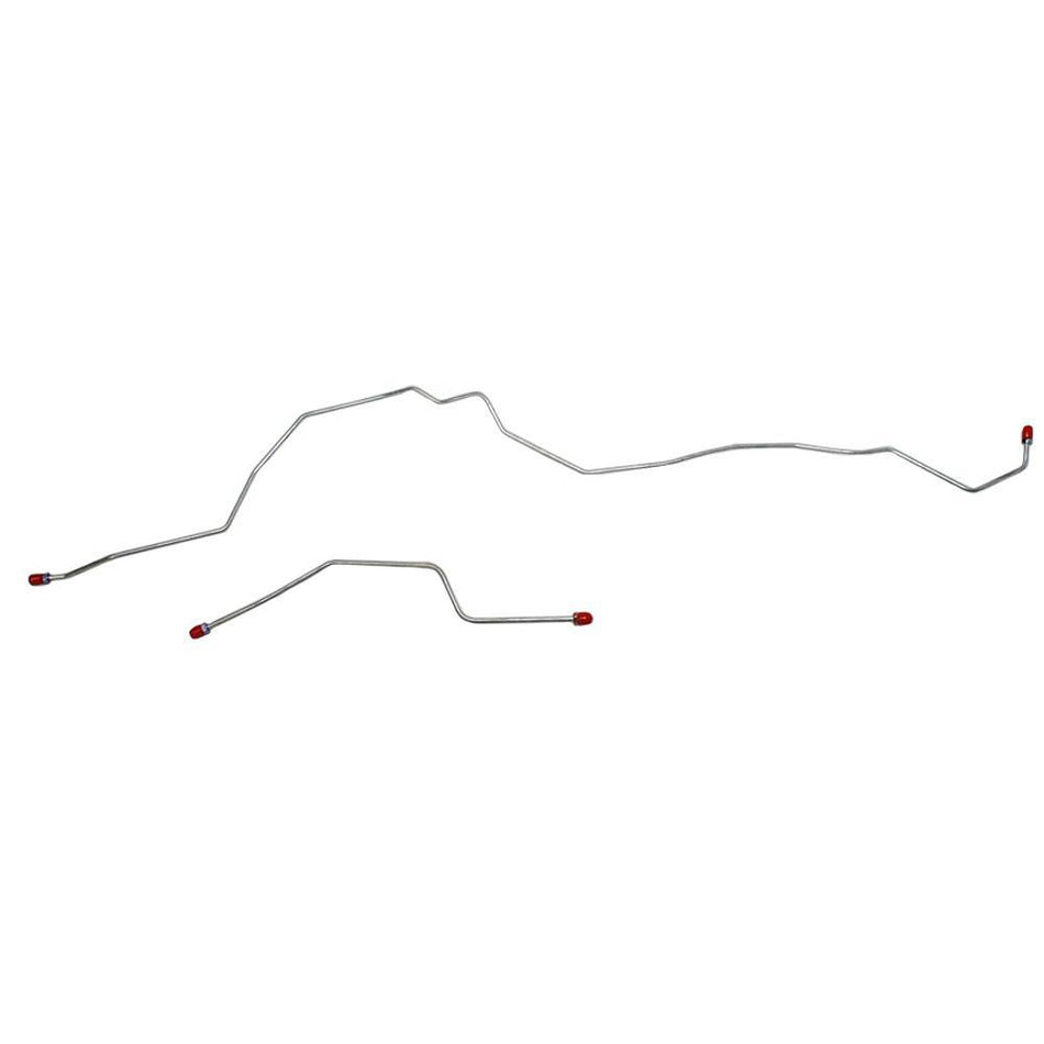 TRA8041SS- 80-81 Ford F-150 2wd w/ 9" Rear Axle. 2pc Rear Axle Brake Lines; Stainless - SSTubes