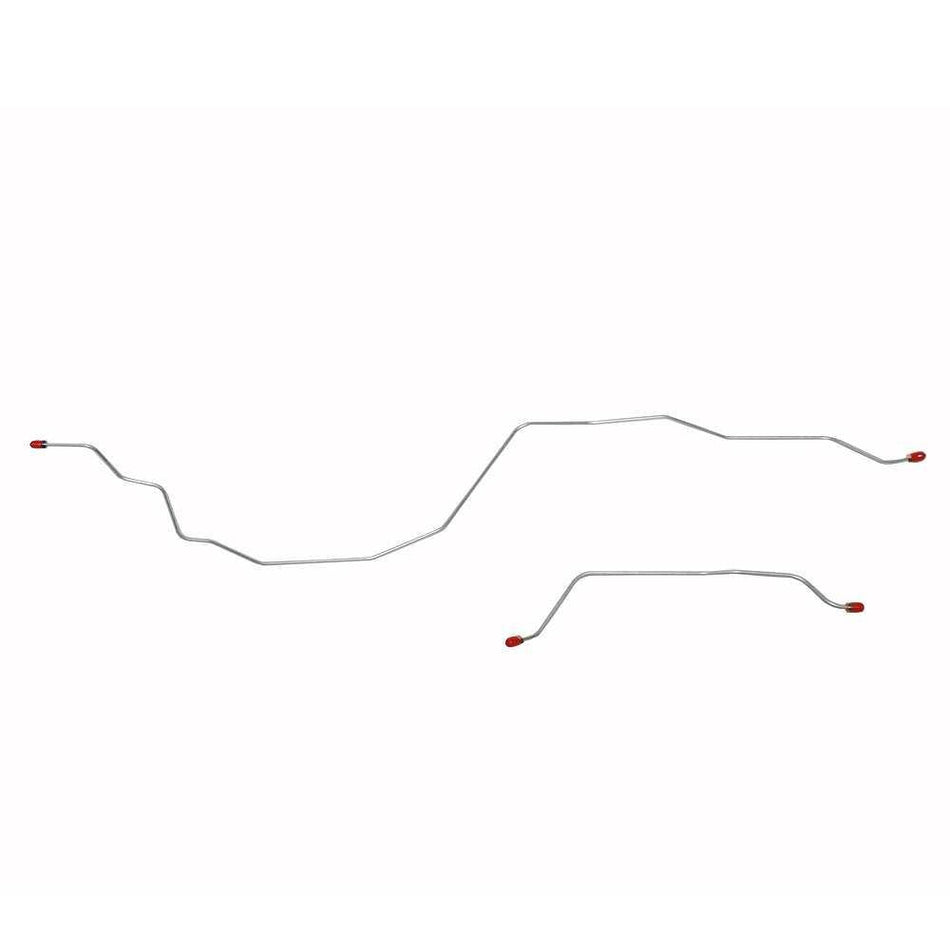 TRA9642SS - 87-97 Ford F-250/350 Non-Dually with 2.5" Rear Brake Shoes Rear Axle Brake Lines; Stainless - SSTubes