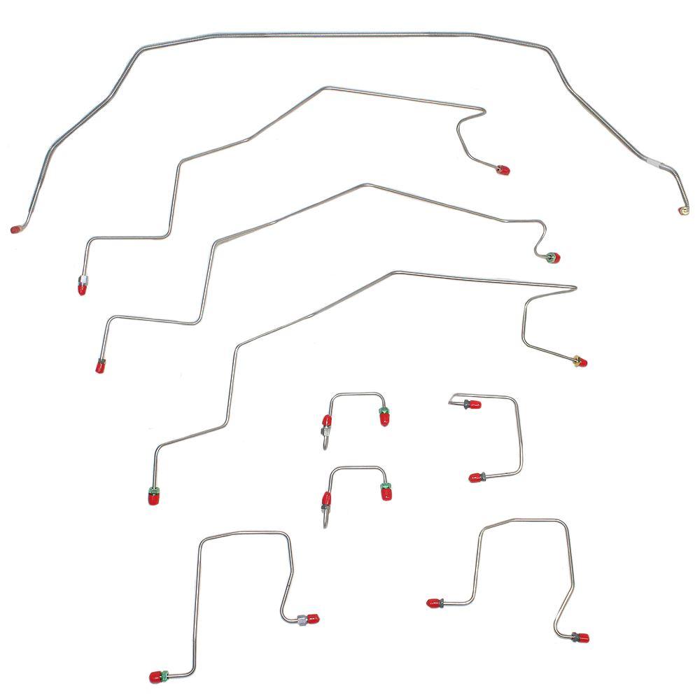 WKT9806OM- 98-02 Ram 2500, 3500 2wd, AWABS, Front Brake Line Kit; Steel - SSTubes