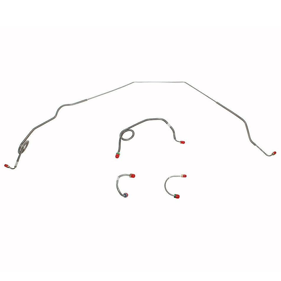 XKT6901SS- 69-73 Chevy Nova, Standard Drum Brakes, 4pc Front Brake Line Set; Stainless - SSTubes