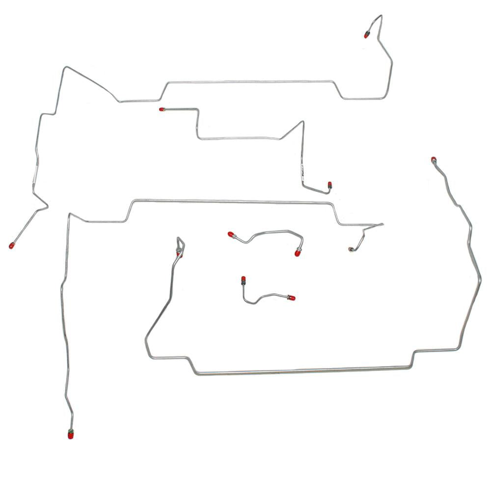ZKT9901OM- 99-04 Ford Mustang GT, Front Brake Line Kit; w/ Traction Control; Steel - SSTubes