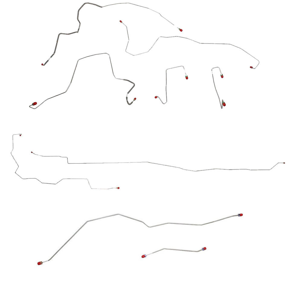 CBK0105SS - 05-07 Ford F-250 Super Duty, 4wd, AWABS, Ext Cab/Long Bed; Complete Brake Line Kit; Stainless - SSTubes